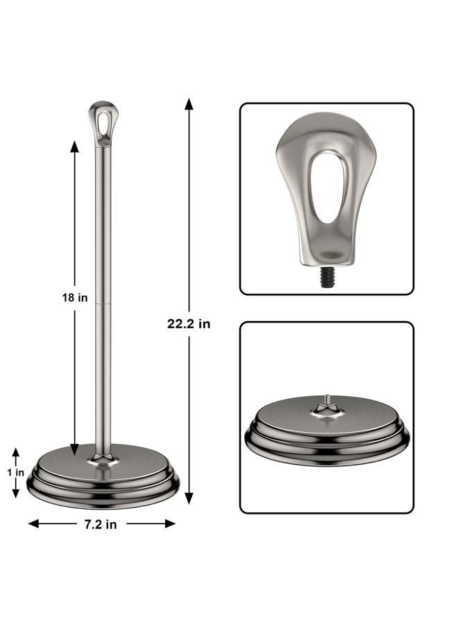 KASUNTO Toilet Paper Holder with Rustproof, Metal Free Standing Toilet Paper Stand Storage for Bathroom, Tissue Paper Roll Holder for Bathroom Accessories (Brushed Nickel) - Image 2