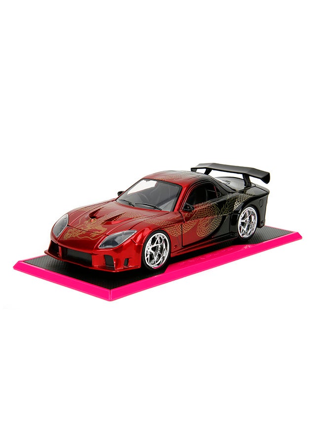 JADA Pink Slips 1:24 - 1995 Mazda RX-7 Widebody, Die-Cast Car with Base, Toys for Kids and Adults - Image 4