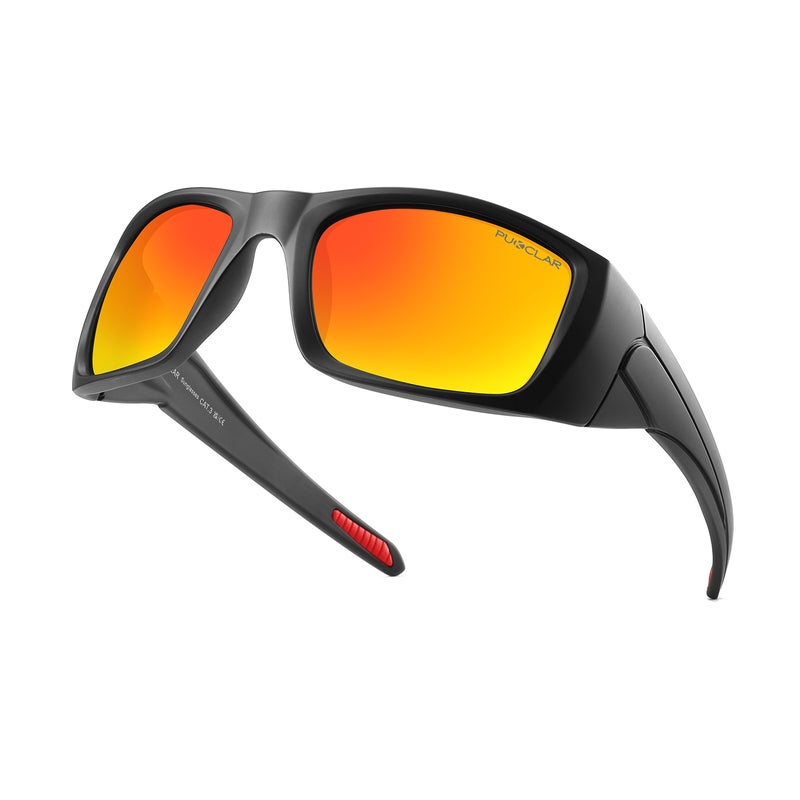 بوكيلار PUKCLAR Professional Men's Fishing Sunglasses - TR90 Ultra-Light Polarized العدسة، حماية UV400، معابد مطاطية مضادة للانزلاق، وضوح HD للصيادين والرياضات في الهواء الطلق - Image 1