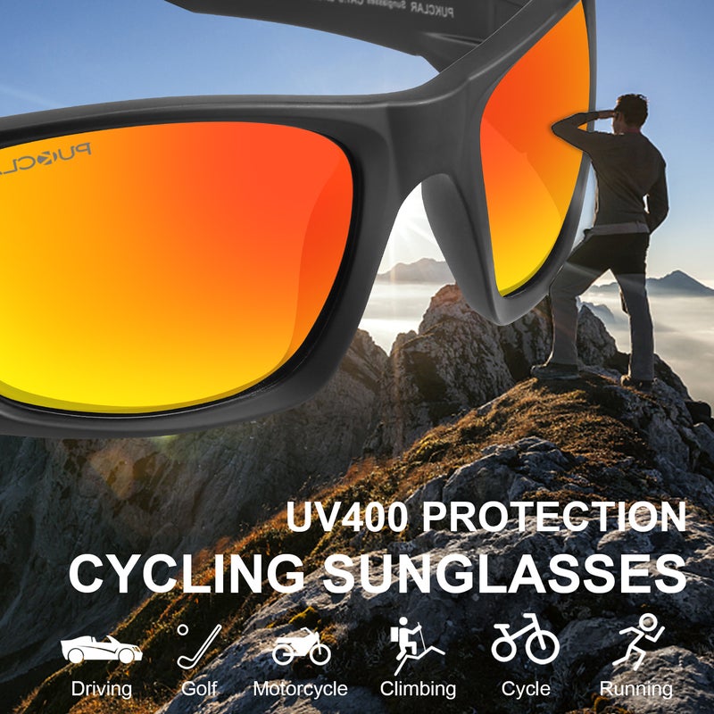 بوكيلار PUKCLAR Professional Men's Fishing Sunglasses - TR90 Ultra-Light Polarized العدسة، حماية UV400، معابد مطاطية مضادة للانزلاق، وضوح HD للصيادين والرياضات في الهواء الطلق - Image 4