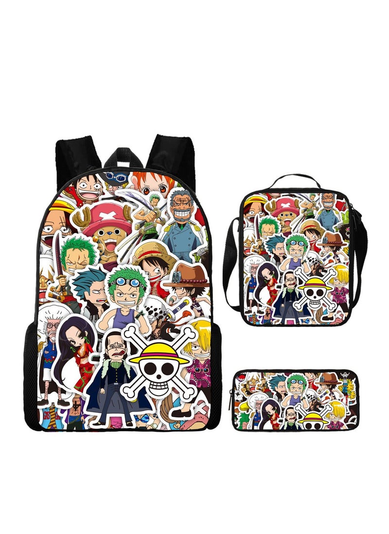 Generic - Cartoon anime backpack for primary and secondary school students, large capacity casual lightweight backpack, cartoon shoulder bag, pencil case, pencil case, and pencil case - Image 1