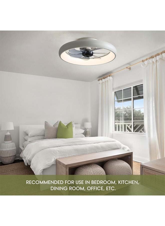 L&E - Ceiling Fans with Lights and Remote, 20'' Low Profile Flush Mount Ceiling Fan with Lights, 6 Wind Speeds, Modern Dimmable LED Ceiling Fan, Smart Ceiling Fan for Bedroom, Kids Room - Image 1