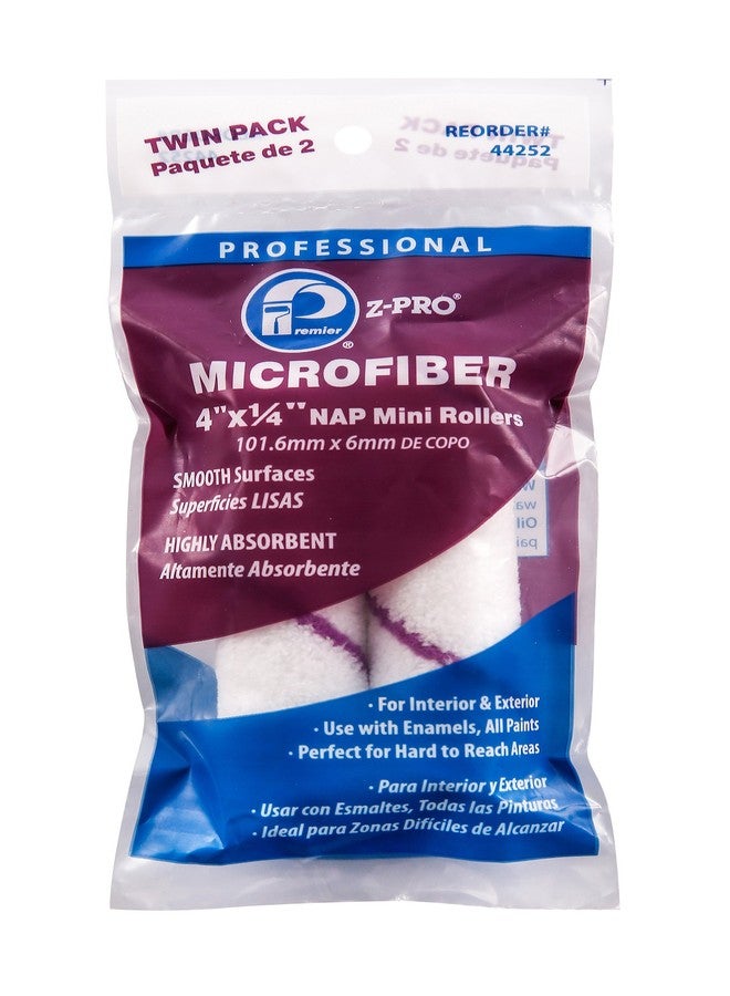 Premier 4" x 1/4" Nap Microfiber Mini Roller Cover, 2 Pack, 44252 - Image 2