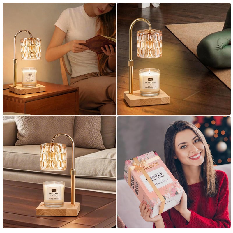 Honvinor Candle Warmer Lamp, Candle Warmer Light with Timer & Dimmer, Candle Warmer Lamp Adjustable Height, Compatible with Jar Scented Candles, Candle Warming Lamp with 3 Bulbs for Home Decor - Image 4