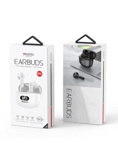 Yesido TWS19 EARBUDS Bluetooth 5.3 LED Digital Display ENC Noise Reduction Bluetooth Earphone - White