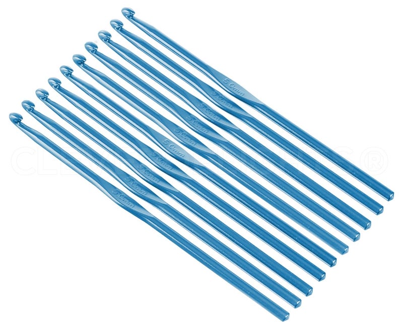 CleverDelights Crochet Hooks - 10 Pack - Smooth Aluminum Crochet Hook Knitting Needles - 6 Inch Length (As Shown, 5mm) - Image 4