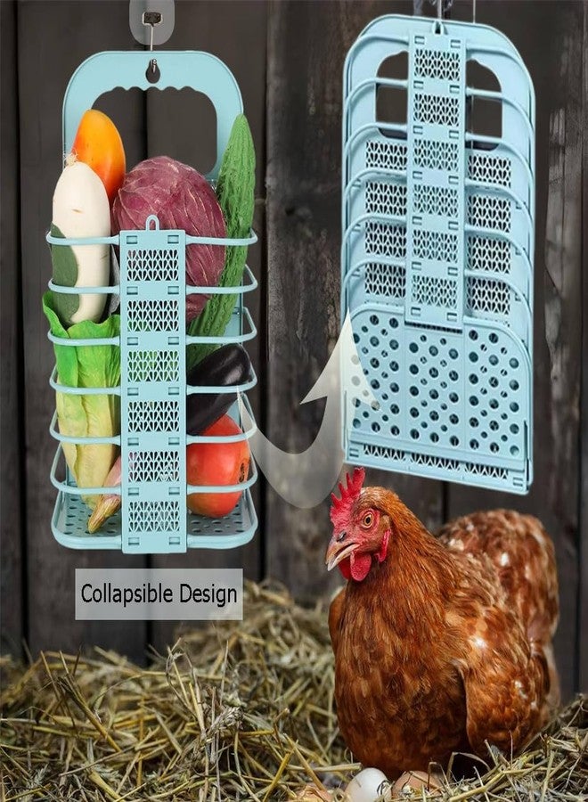 Ouliget Foldable Horse Ivestock Feeder,Wall Mount Hay Rack,Fowl Feeder Veggie Fruit Basket,Hay Feeder for Goats Sheep for Slow Feeding,18.1x6.3x9.8 inch - Image 2