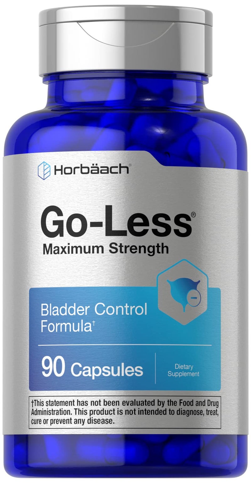 Horbach Go Less Bladder Control Pills 90 Capsules Maximum Strength for Women and Men NonGMO Gluten Free Formula