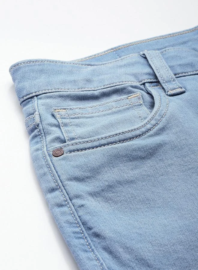 Freehand Blue Freehand Women Mid Rise Slim Fit Low Fade Jeans for Women | Best Price UAE