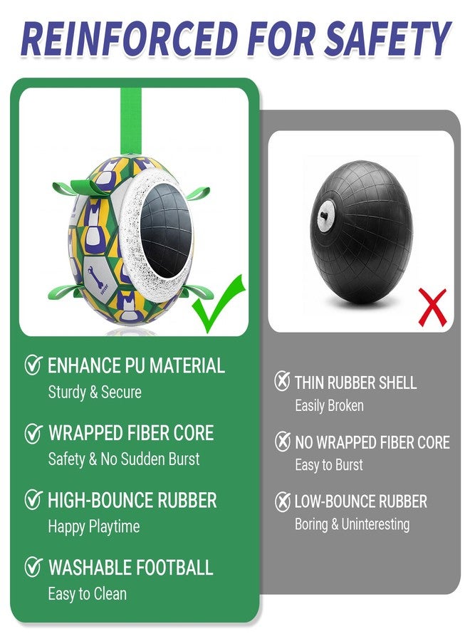 VOXGET Interactive Dog Ball Toys, 2026 Dog Soccer Ball with Thicken Straps for Small Medium Breeds Tug of War, Small Herding Balls with Pump for Puppy Dogs Outdoor Play Training (Green, 6 Inch) - Image 3