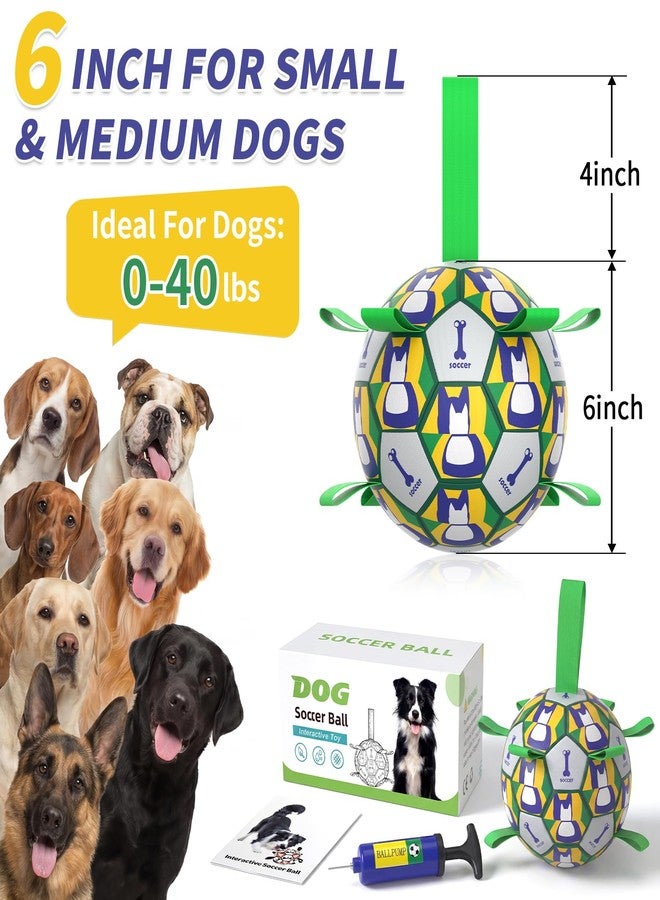 VOXGET Interactive Dog Ball Toys, 2026 Dog Soccer Ball with Thicken Straps for Small Medium Breeds Tug of War, Small Herding Balls with Pump for Puppy Dogs Outdoor Play Training (Green, 6 Inch) - Image 5