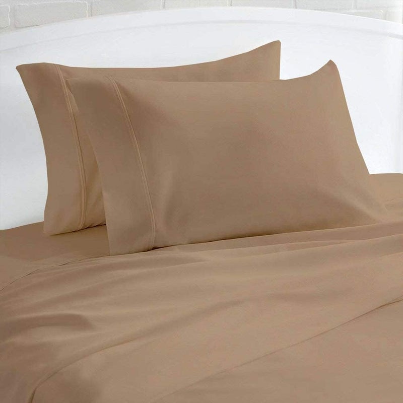 SHEETS STARGAZER 1000 Thread Count 100 Egyptian Cotton Pillow Cases Set of 4 Pillowcase LongStaple 100 Cotton Breathable Soft Sateen Weave Bed Pillow Cover 20 X 30 Inches Pillowcases Taupe Standard Size - Image 1