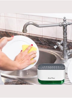 Executive LLC Kitchen Dish Soap Dispenser with Sponge Holder Latest 2-in-1 Countertop Soap Pump Dispenser for Kitchen Sink Dishwashing Soap Dispenser  - Image 2