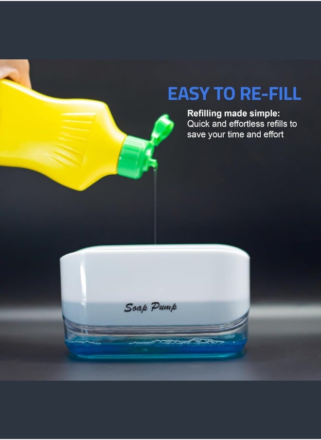 Executive LLC Kitchen Dish Soap Dispenser with Sponge Holder Latest 2-in-1 Countertop Soap Pump Dispenser for Kitchen Sink Dishwashing Soap Dispenser  - Image 5