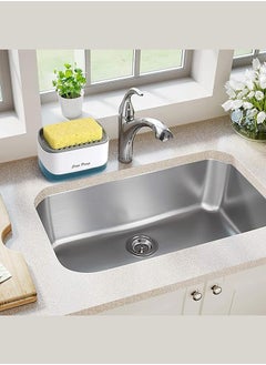 Executive LLC Kitchen Dish Soap Dispenser with Sponge Holder Latest 2-in-1 Countertop Soap Pump Dispenser for Kitchen Sink Dishwashing Soap Dispenser  - Image 3