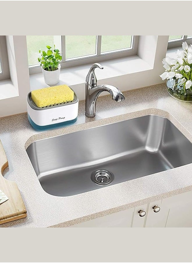 Executive LLC Kitchen Dish Soap Dispenser with Sponge Holder Latest 2-in-1 Countertop Soap Pump Dispenser for Kitchen Sink Dishwashing Soap Dispenser  - Image 3