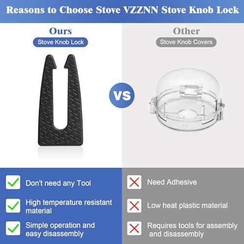 VZZNN 5 Pack Stove Knob Locks,Gas Stove Knob Lock for Baby Safety,Child and Pets Safety Guards,Prevent Children or Pets from Accidentally Turning on Gas Stove - Image 2