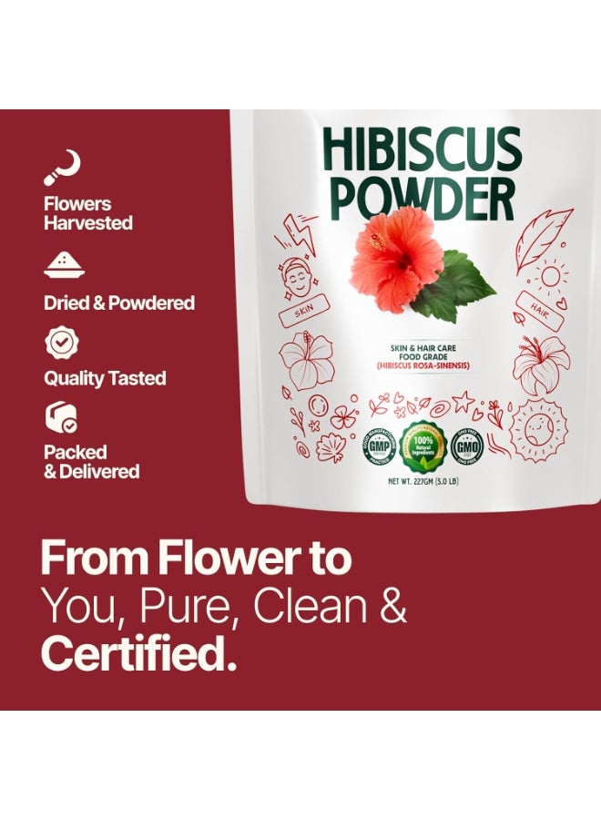 MYHERB 100% Natural Organic Hibiscus Powder (Hibiscus rosa-sinensis) || 227 Gm/0.5 Lbs || For Hair Improvement & Hair Growth || Skin Mask || For Men & Women - Image 5