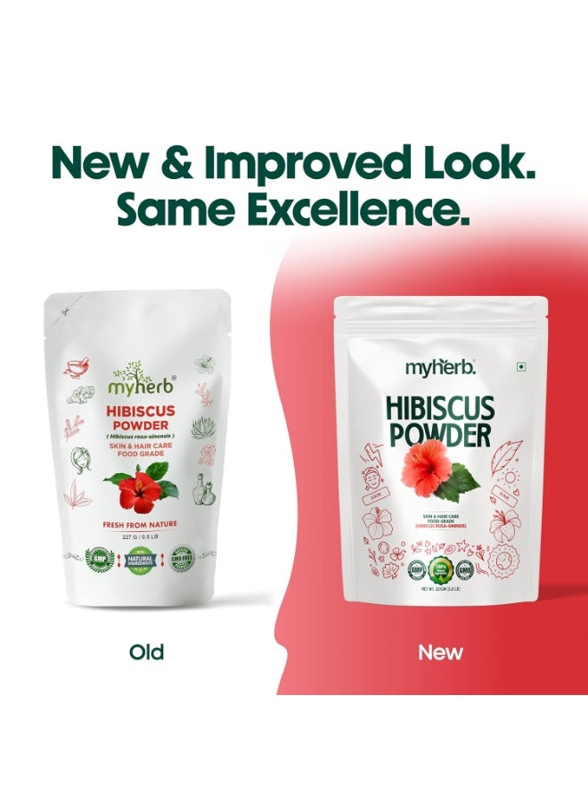 MYHERB 100% Natural Organic Hibiscus Powder (Hibiscus rosa-sinensis) || 227 Gm/0.5 Lbs || For Hair Improvement & Hair Growth || Skin Mask || For Men & Women - Image 3
