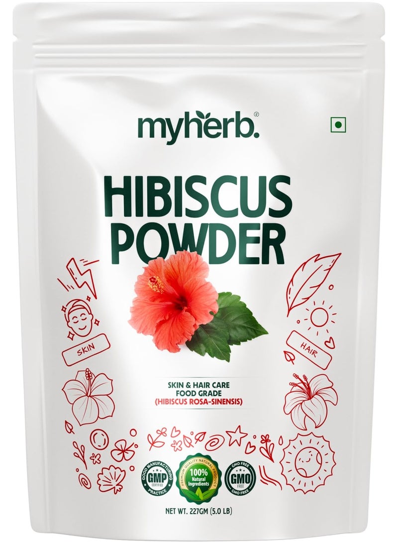 MYHERB 100% Natural Organic Hibiscus Powder (Hibiscus rosa-sinensis) || 227 Gm/0.5 Lbs || For Hair Improvement & Hair Growth || Skin Mask || For Men & Women - Image 1