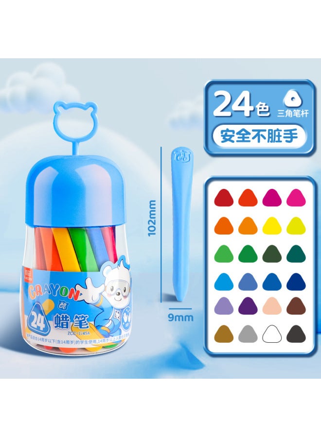 True Color Crayons That Do Not Dirty Hands, Kidsren's Safety Non-stick Hand Paintbrushes, Kindergarten Colorful Sticks, Washable Plastic Crayons - Image 1
