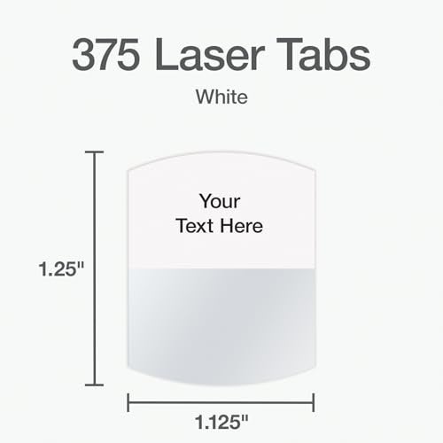 Redi-Tag Laser Index Tabs, Divider Tabs, Permanent Adhesive Index Labels, Customizable Divider Labels, Divider Labels for School, Home and Office, 1-1/8" x 1-1/4", White, 375 Tabs, (B39017) - Image 2