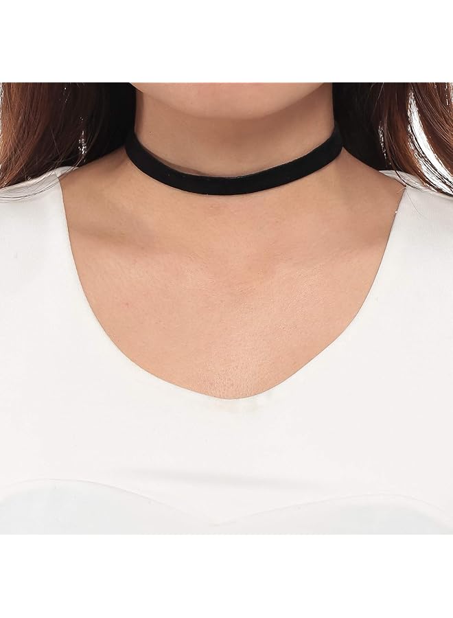 Alwan Velvet Ribbon Black Color Choker Necklace For Women Ee3731Na - Image 4