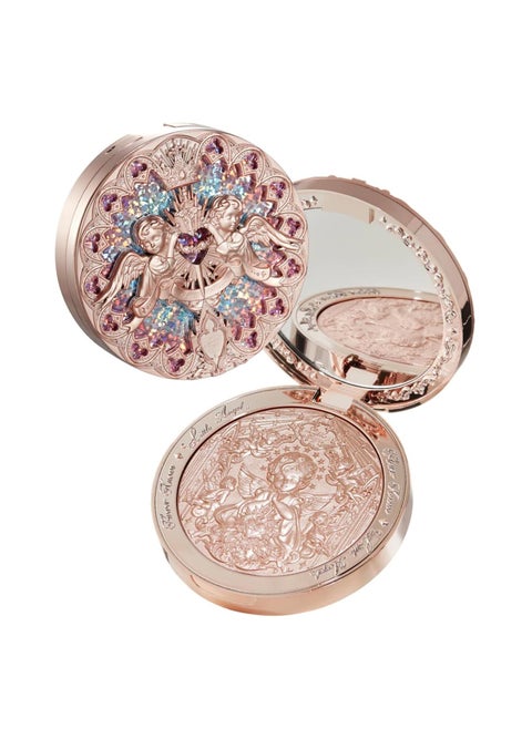 Flower Knows Little A Embossed Face Highlighter Palette - Diamond Glitter, 3D Contour, Water Light Formula for Brightening and High Light Effect (L02 Paradise Lost, 8g)