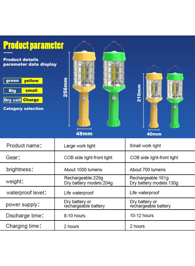 Outdoor LED Rechargeable Auto Repair Work Light Site COB Lighting Emergency Mobile Super Bright Light Machine Tool Repair Light-Power:Hb2699b Small 3aa Dry Battery - Image 2