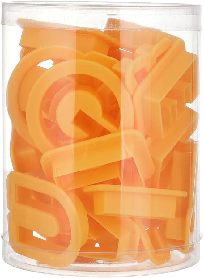 Pedrini line cake cutters alphabet yellow pack of 21