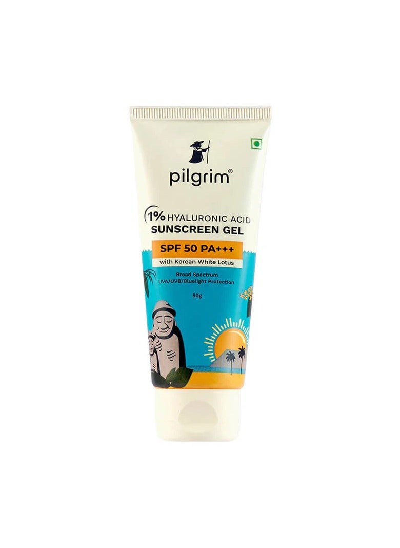 PILGRIM Pilgrim 1% Hyaluronic Acid Sunscreen Gel SPF50 with Korean White Lotus 50g  - Image 2