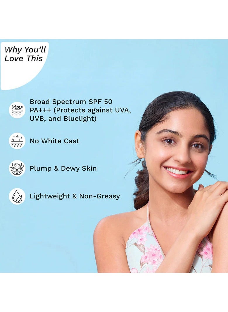PILGRIM Pilgrim 1% Hyaluronic Acid Sunscreen Gel SPF50 with Korean White Lotus 50g  - Image 5