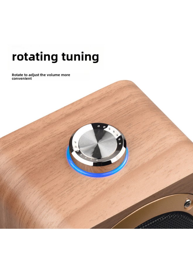 Neutral Wooden Wireless Stereo Tws Interconnected Bluetooth Speaker Mini High Quality Portable Desktop Subwoofer Small Sound - Image 4