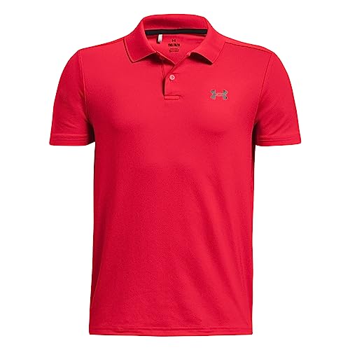 Under Armour Boys Performance Polo, (600) Red / / Black, Small - Image 1