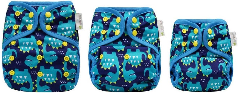 OsoCozy One Size Cloth Diaper Covers - Adjustable Snap Fit & Double Leg Gussets for Baby Boys & Girls from 8-35 Pounds. Use with Prefold, Flat or Fitted Cloth Diapers. - Image 2