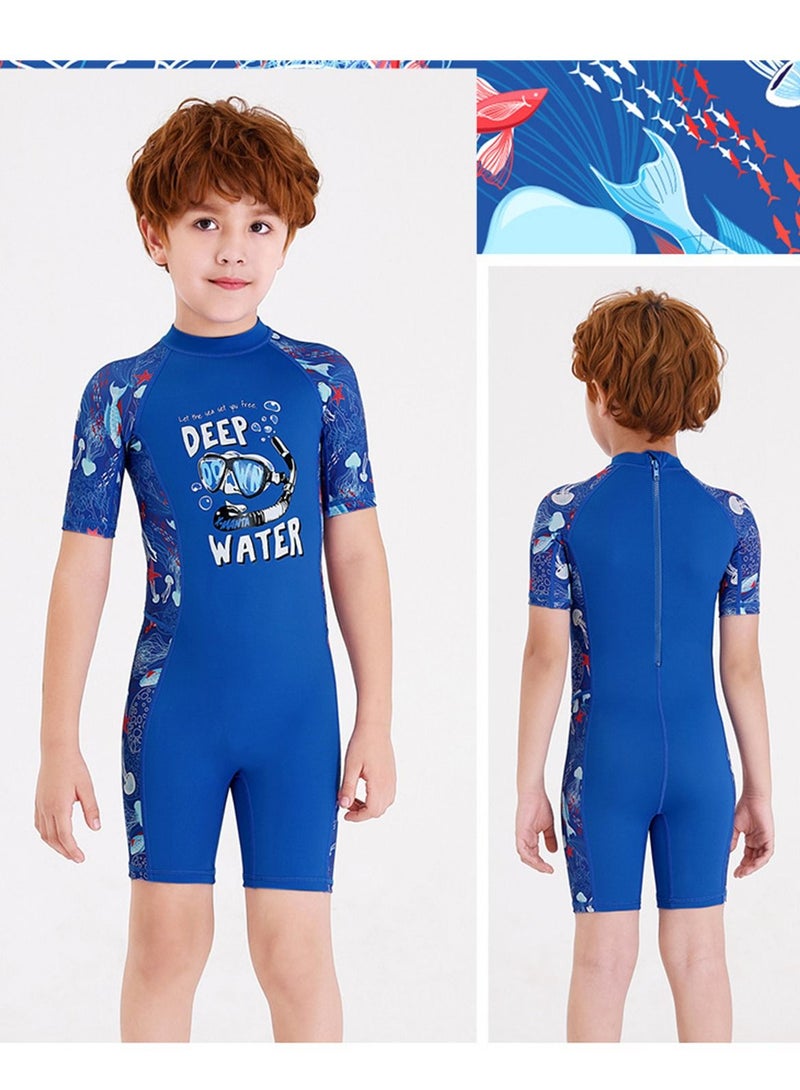 DIVE & SAIL Keep Warm Children Diving Suit Three-layer High Elastic Wetsuit For Boys Blue - Image 2