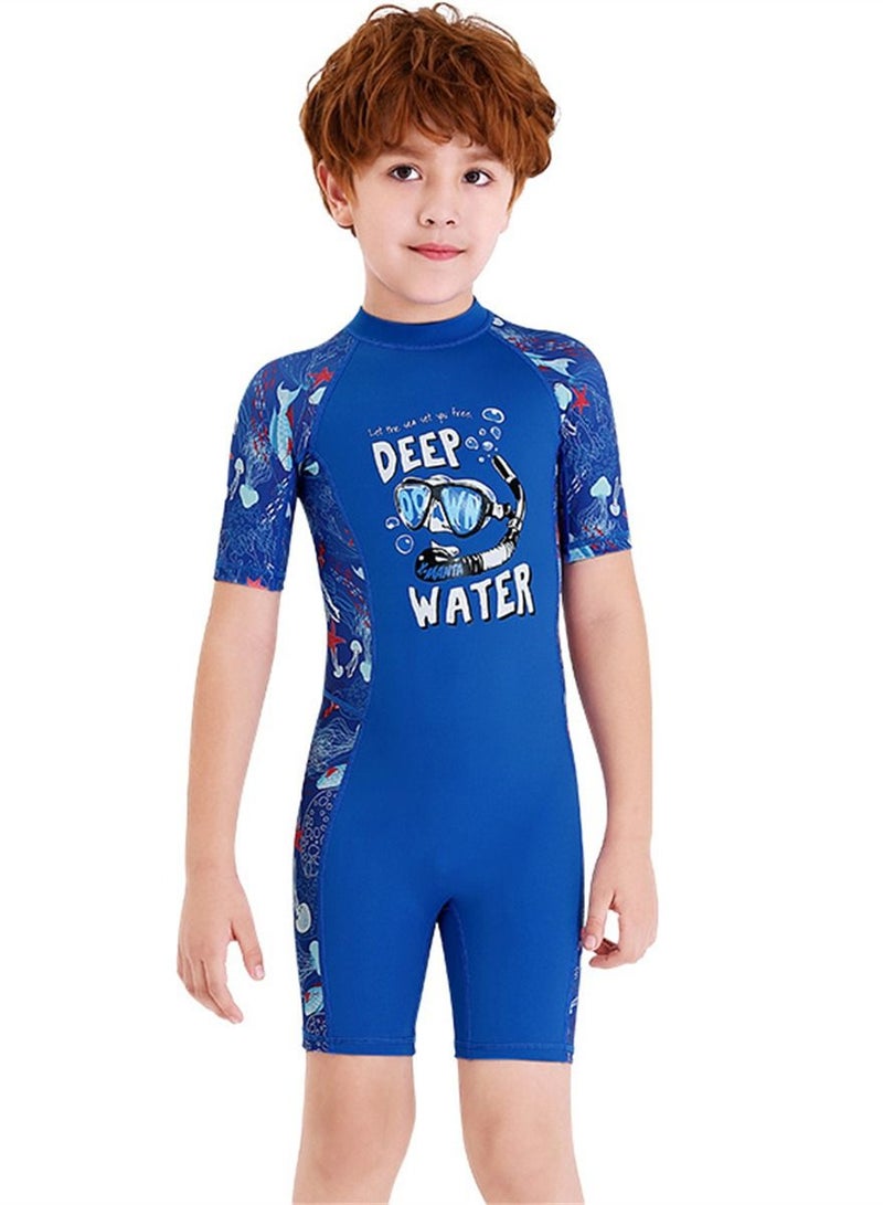DIVE & SAIL Keep Warm Children Diving Suit Three-layer High Elastic Wetsuit For Boys Blue - Image 1