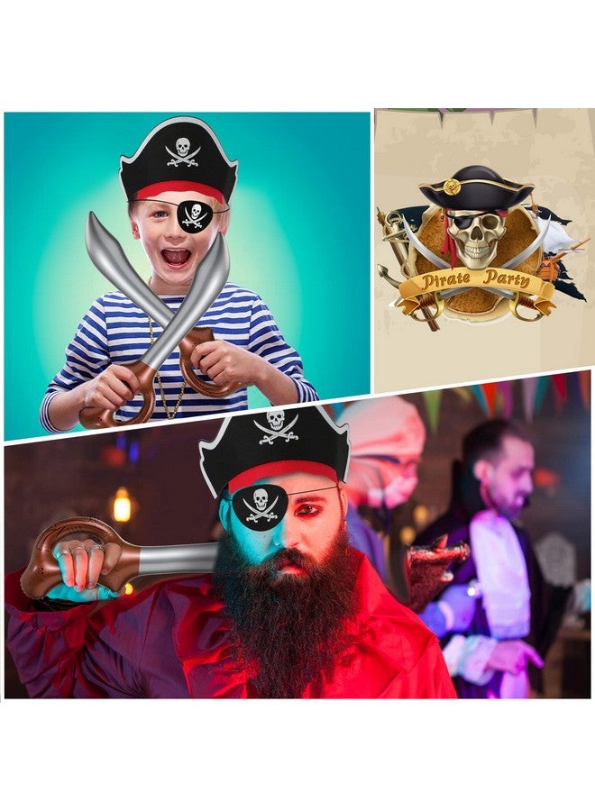 سندير مجموعة أغطية رأس لحفلات القراصنة من سيندر تتضمن 18 قبعة قراصنة، و18 رقعة عين قراصنة، و18 سيفًا قابلًا للنفخ للتنكر، والزي التنكري، والهالوين، ودعائم المسرح - Image 5