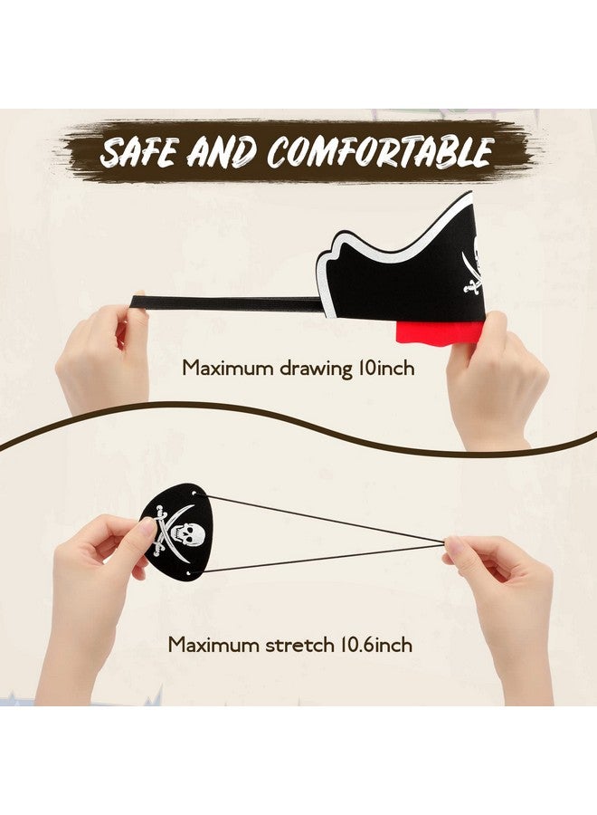 سندير مجموعة أغطية رأس لحفلات القراصنة من سيندر تتضمن 18 قبعة قراصنة، و18 رقعة عين قراصنة، و18 سيفًا قابلًا للنفخ للتنكر، والزي التنكري، والهالوين، ودعائم المسرح - Image 3