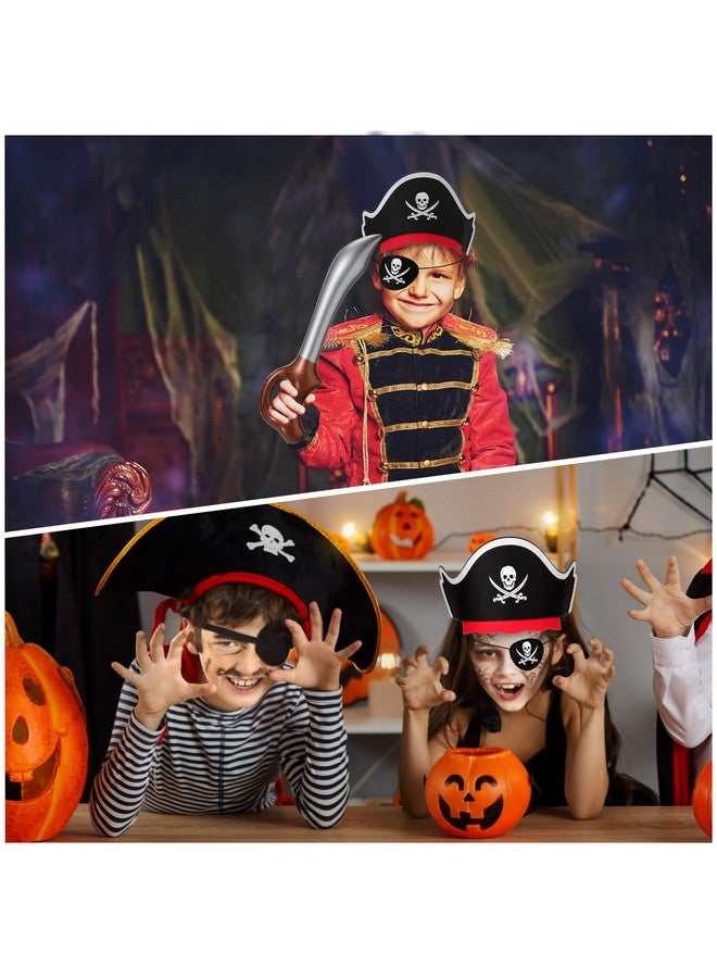 سندير مجموعة أغطية رأس لحفلات القراصنة من سيندر تتضمن 18 قبعة قراصنة، و18 رقعة عين قراصنة، و18 سيفًا قابلًا للنفخ للتنكر، والزي التنكري، والهالوين، ودعائم المسرح - Image 4