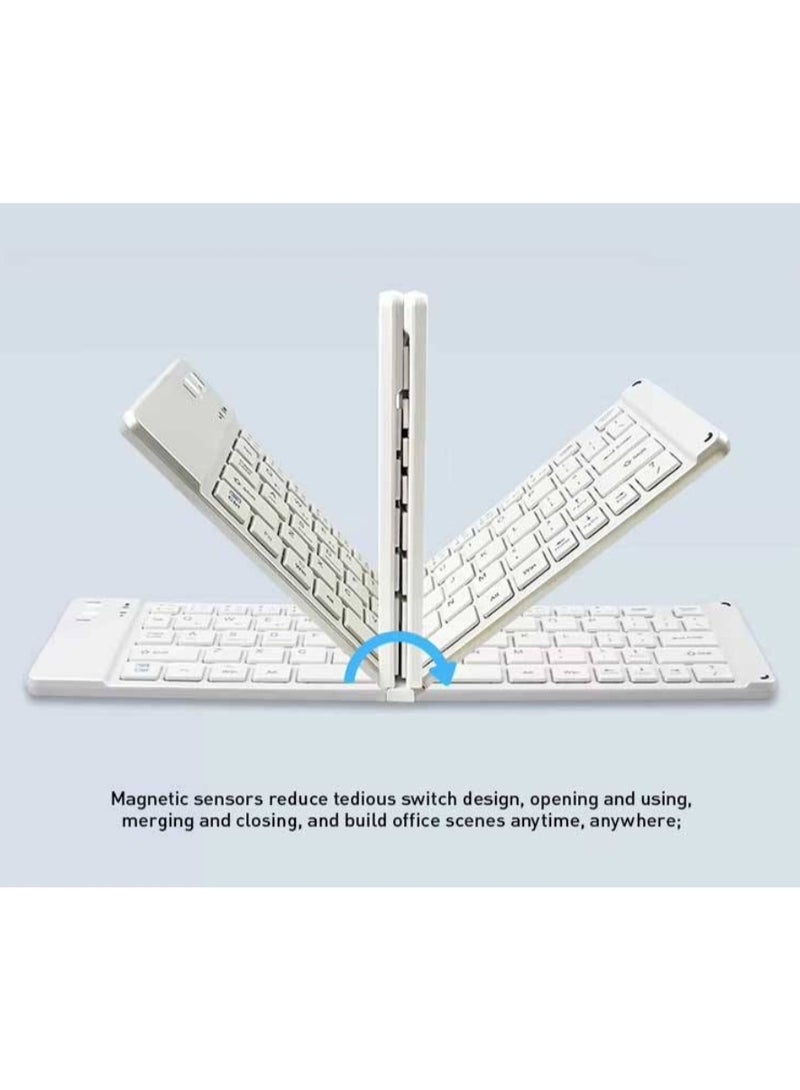 جيكانغ لوحة مفاتيح قابلة للطي لاسلكية JEQANG JB-828 مزودة بتقنية البلوتوث ولوحة مفاتيح لاسلكية قابلة للطي للهواتف اللوحية التي تعمل بنظام IOS/Android/Windows iPad لوحة مفاتيح لاسلكية قابلة لإعادة الشحن وقابلة للطي ولوحة مفاتيح قابلة للطي للأجهزة اللوحية تصميم قابل للطي للهاتف والكمبيوتر - Image 2