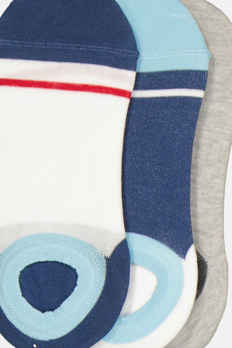 RBX Men 3 Pairs Plain Invisible Socks, Multicolor - Image 3