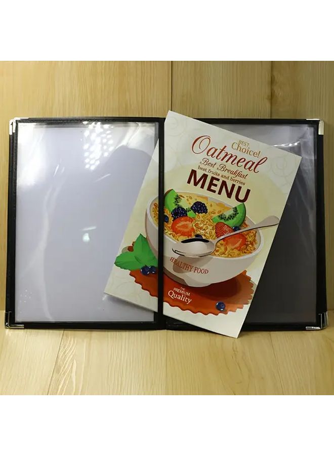 Transparent PVC Menu Binder A4 10 Pages 20 Sides Easy Clean Durable Restaurant Menu Book - Image 2