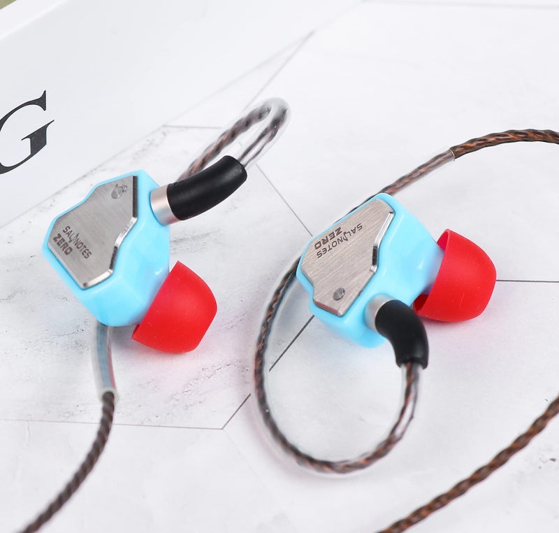 Linsoul 7Hz Salnotes Zero HiFi 10mm Dynamic Driver in-Ear Earphone IEM with Metal Composite Diaphragm Stainless Steel Faceplate Detachable 2Pin OFC Cable (Blue, with Mic, 3.5mm) - Image 4