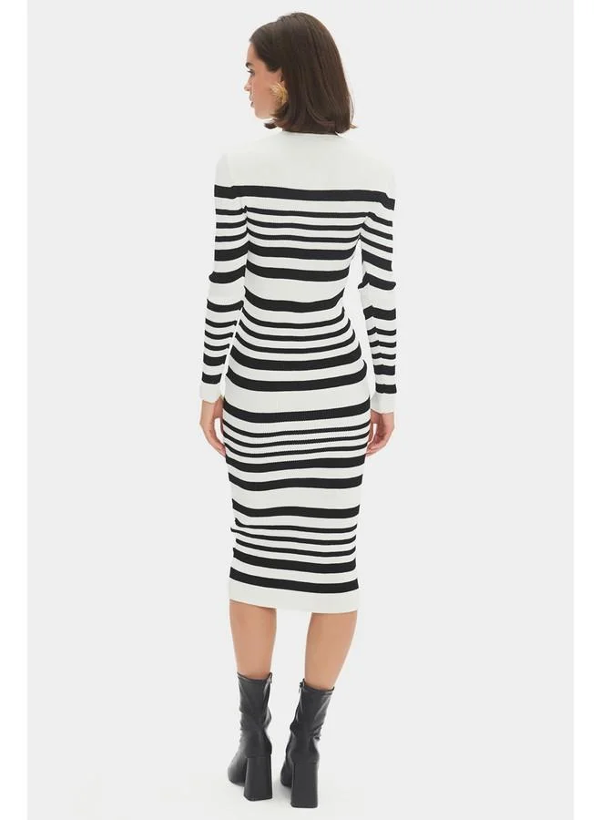 JUNE Striped Bodycon Dress
