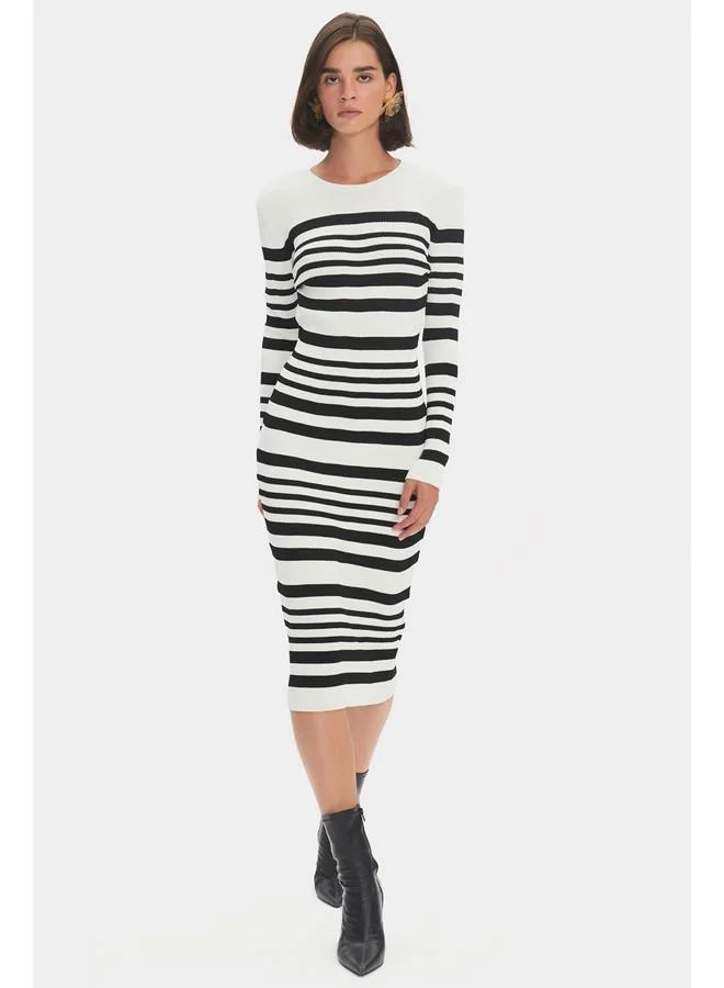 JUNE Striped Bodycon Dress
