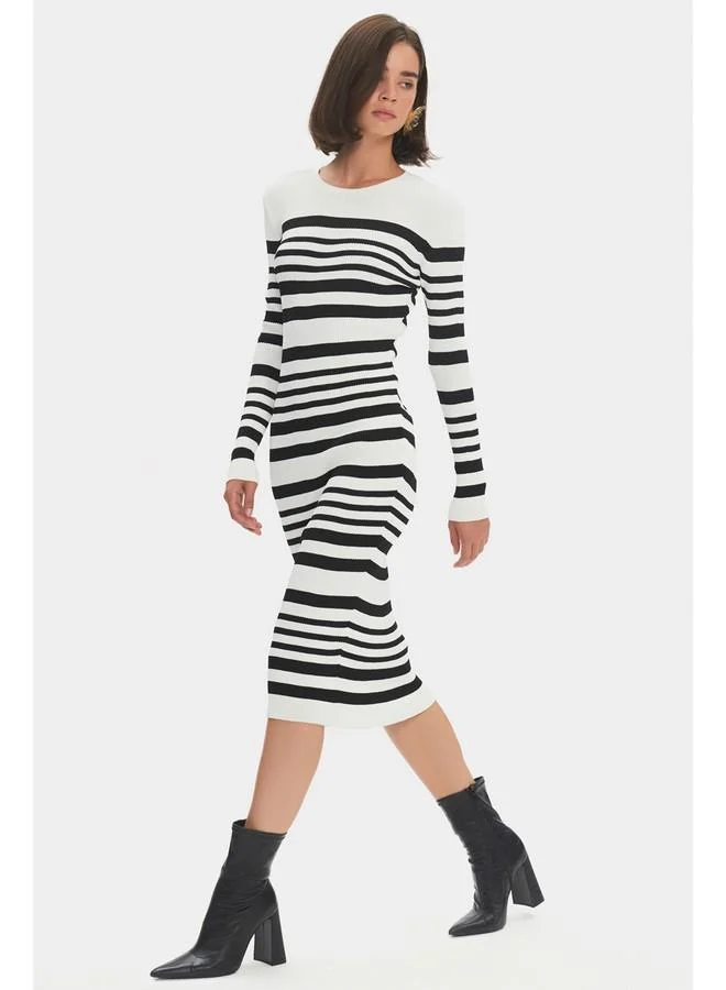 JUNE Striped Bodycon Dress