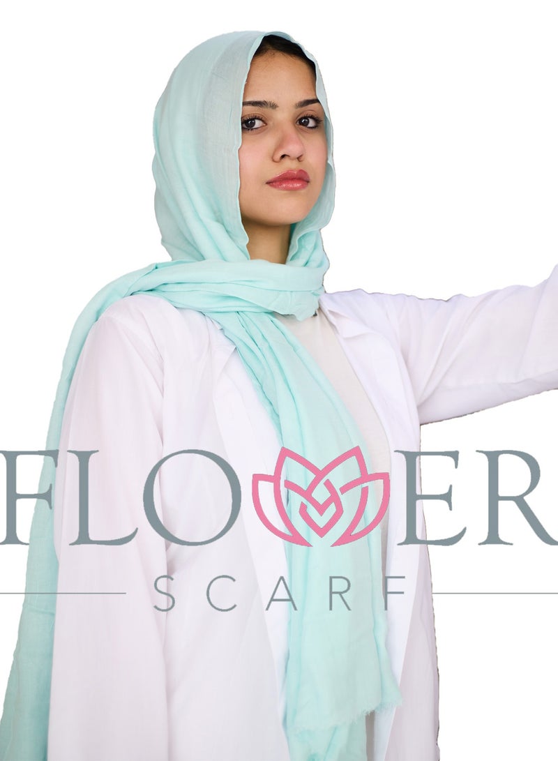 فلاور طرحة قطن مودال سادة - منيت - Image 3