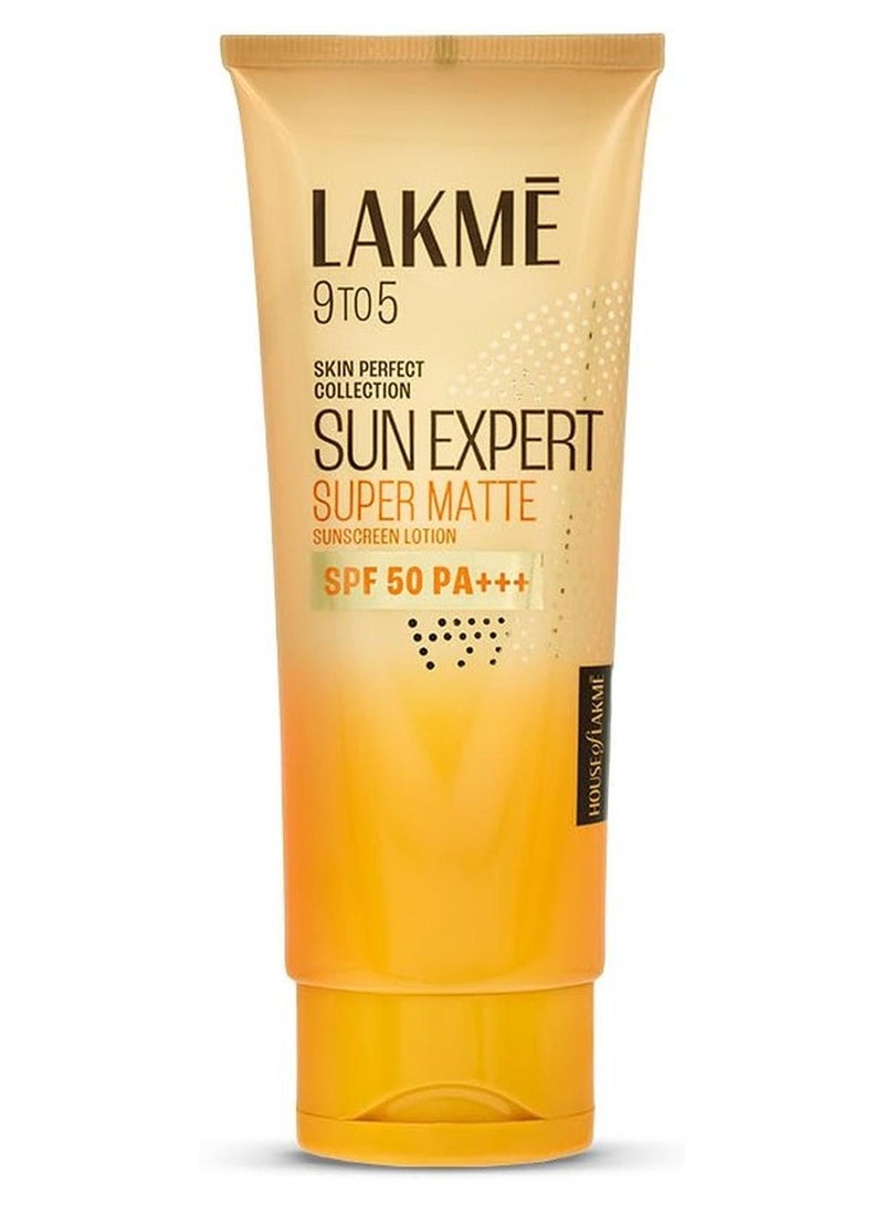 Lakme Sun Expert SPF 50 PA++ Ultra Matte Lotion Sunscreen, Blocks Upto 97% Harmful Sunrays, 50 ml - Image 1