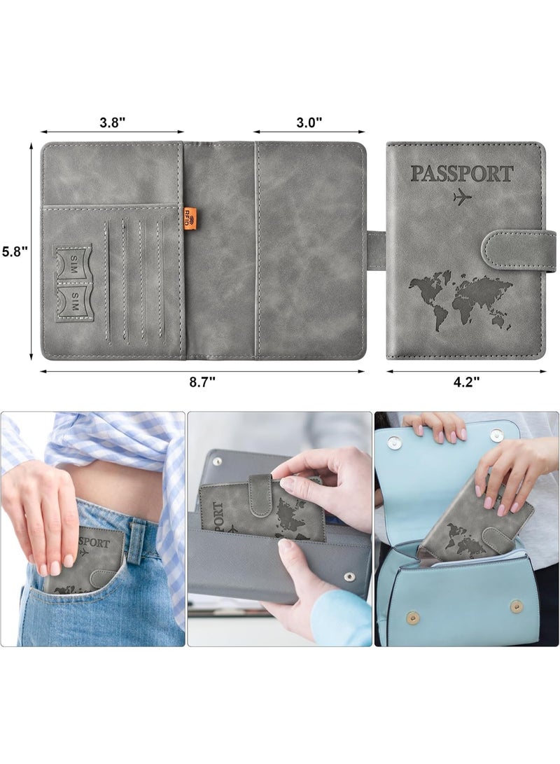 Passport Holder for Travel Essentials, Passport Wallet Cover Case for Travel Must Haves Accessories, Passport Book Holders for Women and Men - Image 3